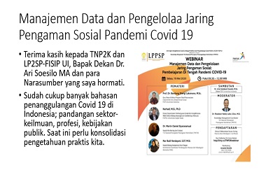 Tnp K Manajemen Data Dan Pengelolaan Jaring Pengaman Sosial Pandemi